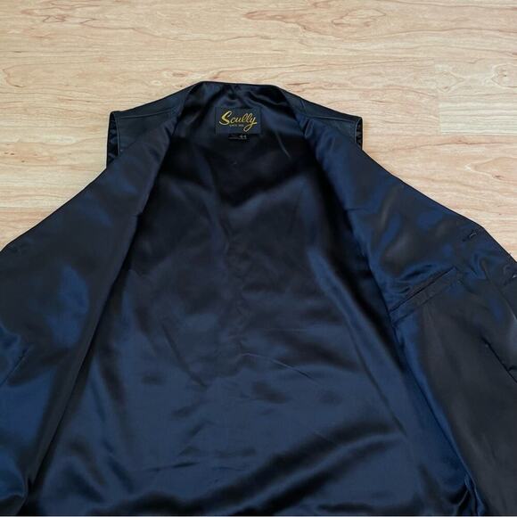 Scully Black Leather Vest Men's 44 Western Cowboy Style Button - Picture 4 of 7